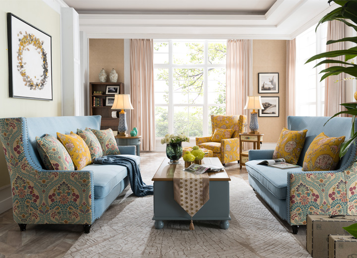 百木源家居-美式风格-客厅-沙发组合
