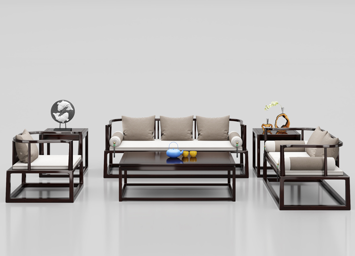 百木源家居-新中式风格-客厅-组合沙发