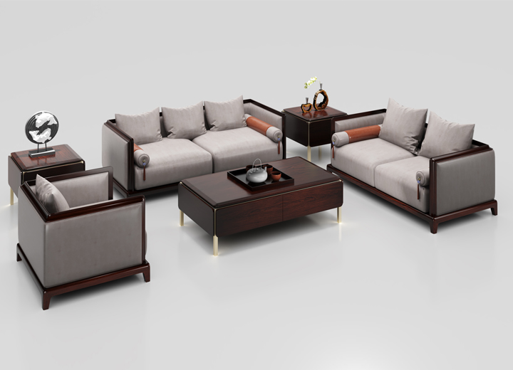 百木源家居-新中式风格-客厅-组合沙发